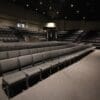 Auditorium with gray auditorium chairs