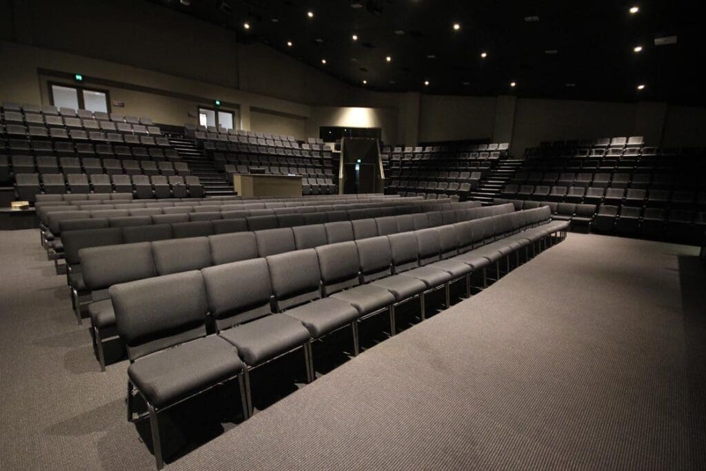 Auditorium chairs Auditorium with gray auditorium chairs
