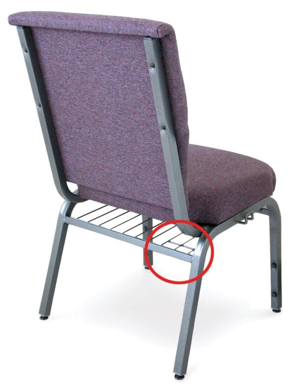 Back of a purple auditorium chair